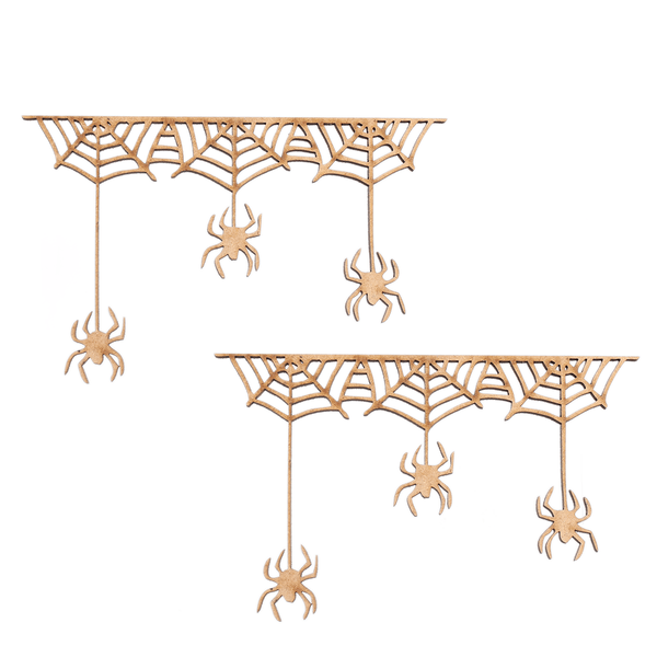 Aplique Teia com aranhas com 2 Pecas